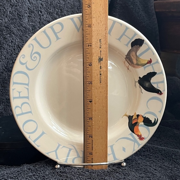 Emma Bridgewater Hen & Toast Early To Bed & Roosters SALAD Accent Plate 8.5" - Picture 7 of 11